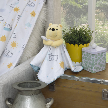 Manta de seguridad de peluche de nube y sol de Disney Winnie the Pooh, color blanco, amarillo y aguamarina