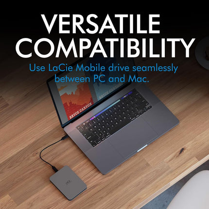 LaCie Mobile Drive Secure 4TB, Portable External Hard Drive 2.5", PC Mac iPad & iPhone, Data Rescue Service (STLR4000400)
