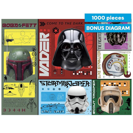 Buffalo Games - Star Wars Helmets 1000 Piece Puzzle for Adults, Sapphire Select - Quality 1000 Pieces Jigsaw Puzzle