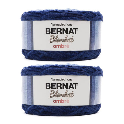 Bernat Blanket Ombre Navy Ombre Yarn - 2 Pack of 3