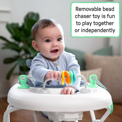Ingenuity Smooth Strides Activity Walker - Chambray - Developmental Walker - 3 Position heightbar - Toys Included - 6M-12M