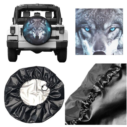 Rv Spare Tire Covers for Trailers Wheel Protectors Tyre Covers Weatherproof and Dustproof Wheel Covers Universal Fit for SUV Truck Travel Trailers Camper 17" - Wolf