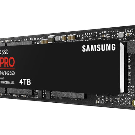 Samsung 990 PRO NVMe M.2 SSD, 4 TB, PCIe 4.0, 7,450 MB/s read, 6,900 MB/s write, Internal SSD, For gaming and video editing, MZ-V9P4T0BW