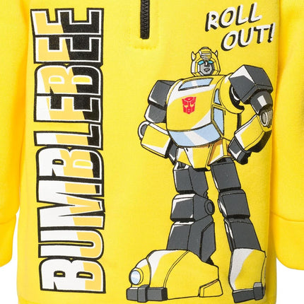 Transformers Optimus Prime Bumblebee Megatron Half Zip Hoodie for Toddlers to Big Kids, yellow, 24 Months