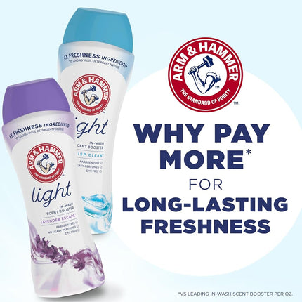 ARM & HAMMER Light In-Wash Scent Booster, Laundry Scent Booster Crisp Clean scent, 24 Oz