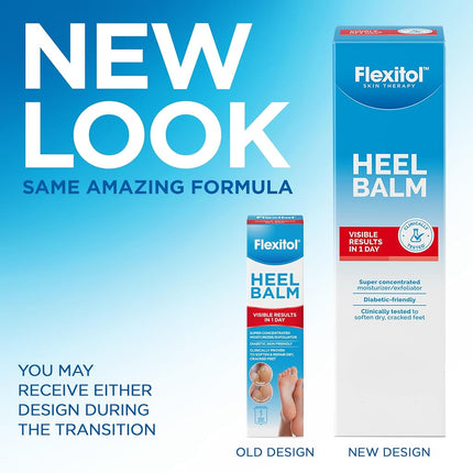 Flexitol Baume Talon, Tube de 113 g, Lot de 2, Crème Hydratante Riche et Exfoliante pour les Pieds et les Talons Rugueux, Secs et Gerçés