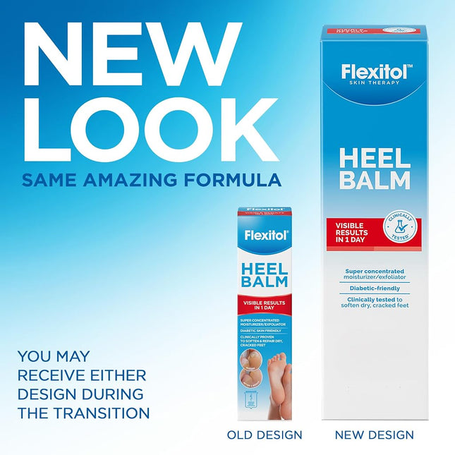 Flexitol Heel Balm, 4 Oz Tube, 2 Count, Rich Moisturizing and Exfoliating Foot Cream for Rough, Dry, and Cracked Skin on Heels and Feet