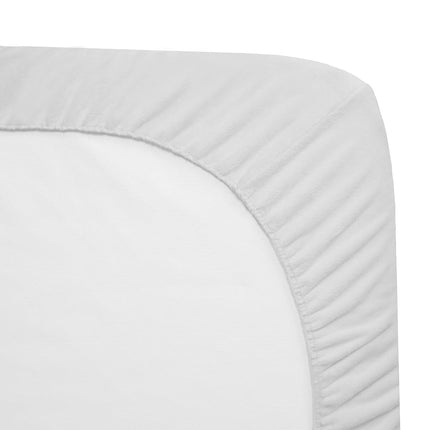 Drap-housse de berceau portable/mini d'American Baby Company, chenille douce céleste, blanc, pour garçons et filles