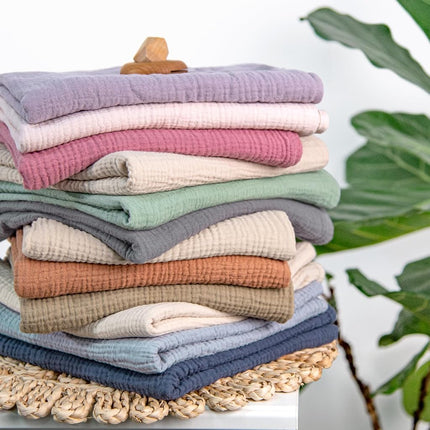 lulumoon Muslin Swaddle Blanket Baby - Cotton Swaddling Blanket Soft Baby Receiving Blankets Neutral 3Pack(Pink+Purple)