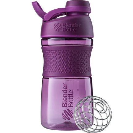 BlenderBottle Sportmixer | Vaso mezclador de proteínas | Vaso mezclador de dieta | Botella de agua | con BlenderBall | 590 ml - ciruela