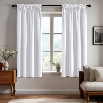 Deconovo Greyish White Rod Pocket Blackout Curtain