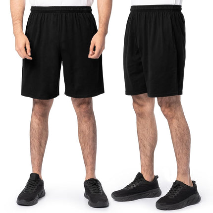 Fruit of the Loom Men's Eversoft Cotton Shorts with Pockets (S-4xl) Casual, 2 Pack-Black, X-Large (Pack of 2)
