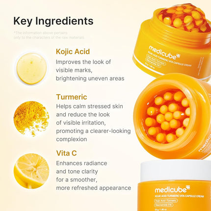 medicube Turmeric Vita Capsule Cream for Uneven Skin Tone, Glow Hydration & Radiance | Korean Skincare | 1.94 oz