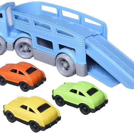 Green Toys Car Carrier, Blue CB - Pretend Play, Motor Skills, Kids Toy Vehicles. No BPA, phthalates, PVC. Dishwasher Safe, Recycled Plastic, Made in USA.