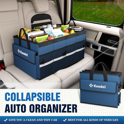 K KNODEL Car Boot Storage Organiser with Cover for SUV (Medium, Blue)