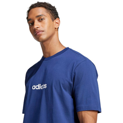 adidas Originals Men's Essentials Linear Single Jersey T-Shirt, Dark Blue/White, XS