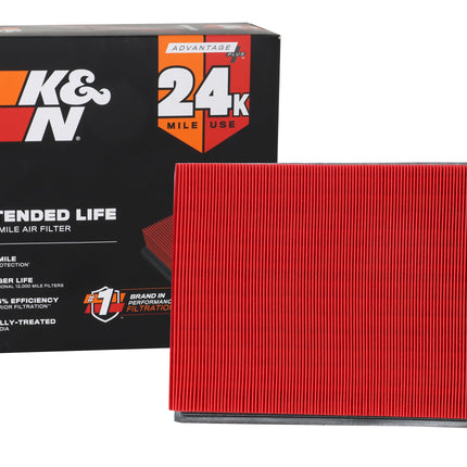 K&N Engine Air Filter: Extended Life 24,000 Mile R
