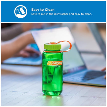Nalgene Sustain Tritan BPA-Free Water Bottle Made with Material Derived from 50% Plastic Waste, 16 OZ, Wide Mouth, Cotton [Color may vary]