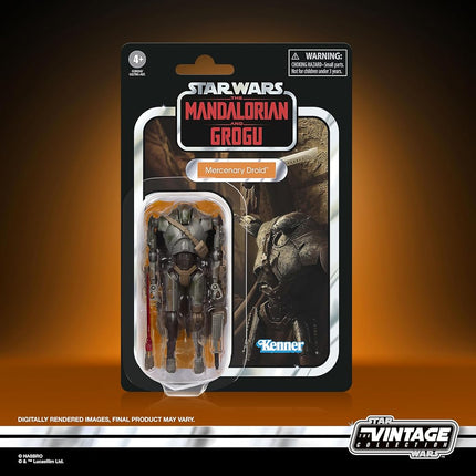 Star Wars The Vintage Collection Mercenary Droid, The Mandalorian and Grogu Premium 9.5 cm Collectible Action Figure