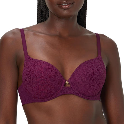 Maidenform Women's Custom Lift, One Fab Fit Underwire, Convertible Straps, Full Coverage Bra, Autumn Orchid Lace, 36D