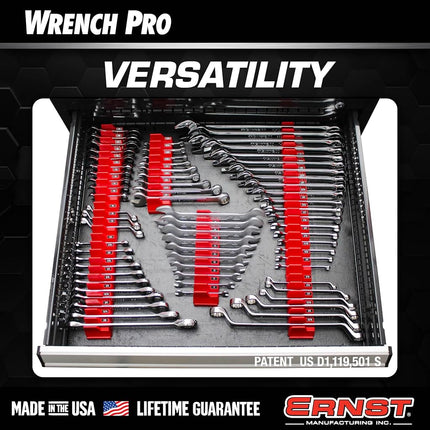 Ernst Manufacturing 20 Wrench Organizer - Black, Plastic, Wrench Organizer, Storage Rack, Workshop, Toolbox