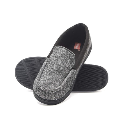 Hanes - Pantufla mocasín para niño con suela de espuma viscoelástica para interior y exterior y protección contra olores Fresh IQ
