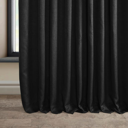 HPD Half Price Drapes Extra Wide Linen Room Darkening Curtain (1 Panel) 100 X 96, BOCH-LN21333-96-DW, Essential Black
