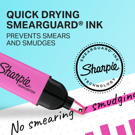Surligneurs Sharpie Clear View Sanford - Jaune, rose, orange et vert