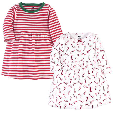 Hudson Baby Baby Girls' Cotton Dresses, Candy Cane, 9-12 Months