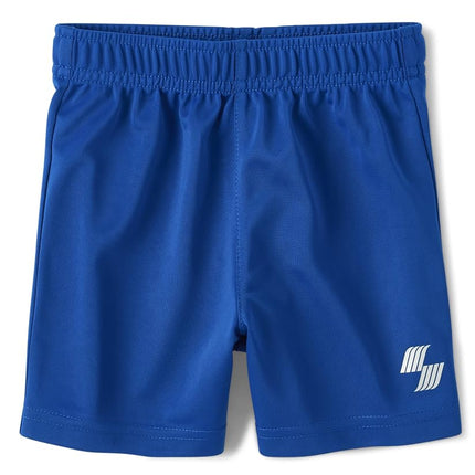 The Children's Place Pantalones Cortos Deportivos de Baloncesto para Bebés y Niños Pequeños, Azul Renew Individual, 2T
