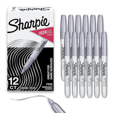 Sharpie Metallic Permanent Markers, Fine Point, Si