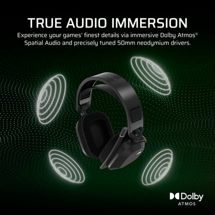 Casque gaming sans fil Corsair HS80 MAX pour Xbox avec Bluetooth, Dolby Atmos, microphone de qualité diffusion, compatible iCUE – Xbox, PC, Mac, mobile – Gris acier