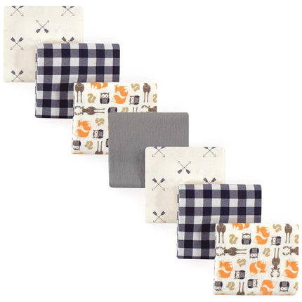 Hudson Baby 7 Piece Flannel Receiving Blanket, For