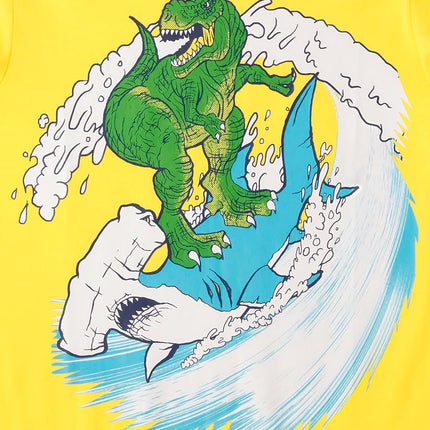 The Children's Place Boys' Gamer Short Sleeve Graphic T-Shirts,multipacks, Aloha/Shark/Dino Surf, Large