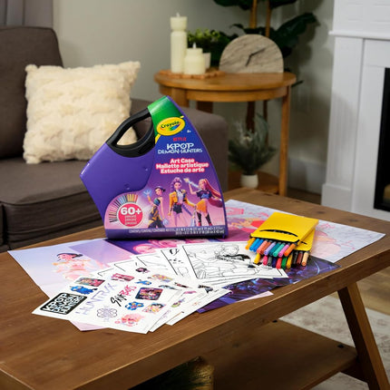 Crayola K‑Pop Demon Hunters Art Case, 40+ Pcs Paint and Sticker Kit, Travel Activity for Kids, Gift for Ages 8+