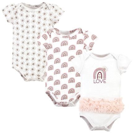 Hudson Baby Unisex Baby Cotton Bodysuits, Love Rai