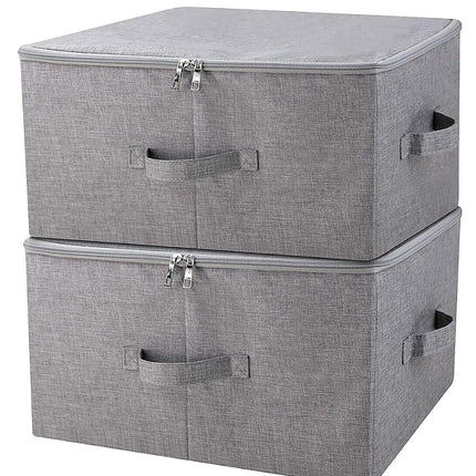 Folding Storage Box with Zipper Lid and Handles, S