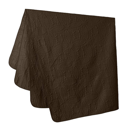 Chezmoi Collection Austin 3-Piece Oversized Bedspread Coverlet Set (Queen, Chocolate), Polyester