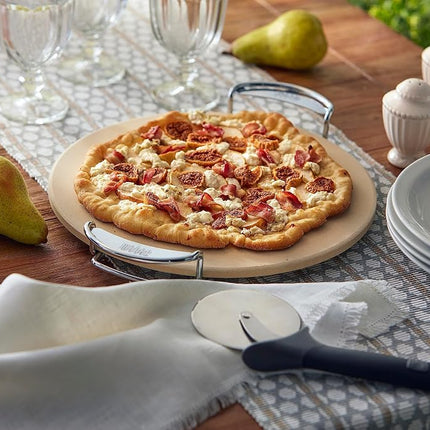 Weber 8836 Gourmet BBQ System Pizza Stone with Carry Rack,16.7" Long