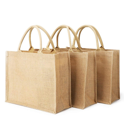 Segarty Tote Bags, 3 Pack Large Burlap Jute Reusab