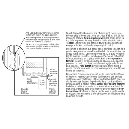 Defender Security U 10321 Flip Action Door Reversible Bronze Privacy Lock with Anti Screw for Child Safe Mode, 2-3/4