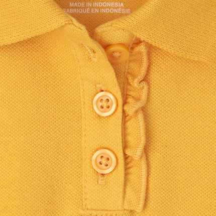 The Children's Place Girls' Uniform Ruffle Pique Polo, Yellow Pencil Single, 3T