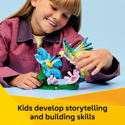 LEGO® Creator 3 in 1 Wild Animals: Colourful Hummingbird 31384 Nature Decor - Building Set with 3 Options, Hummingbird, Butterfly or Fish - Animal Figures for Kids Aged 8+ - Toy for Girls and Boys