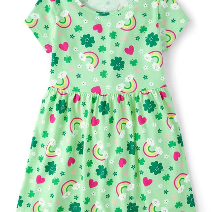 Robes décontractées à manches courtes The Children's Place pour filles, imprimé Saint-Patrick, très petit