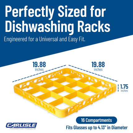 Carlisle FoodService Products Opticlean, Plastic, 19.875 x 19.875 x 1.75 Inches, Yellow