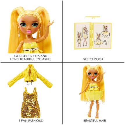 Rainbow High Fantastic Fashion Doll - SUNNY MADISON - Yellow 11” Fashion Doll and Playset with 2 Outfits & Fashion Play Accessories - Great for Kids 4-12 Years Old