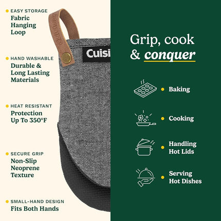 Cuisinart Heritage Mini Oven Mitts, 2-Pack, Neoprene, Heat Resistant 350F