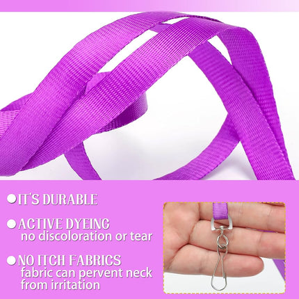 LOCONHA 50 Pack Purple lanyards Lanyards for Id Badges Lanyards Safety Badge Lanyard 18" with Swivel Hook (50, Purple)