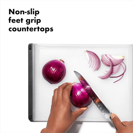 OXO Double Sided Everyday Cutting Board, Translucent, 33 x 23 x 1cm
