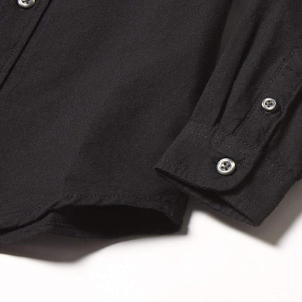 The Children's Place Boys' Long Sleeve Button Down Shirt, Black, 2 Years
